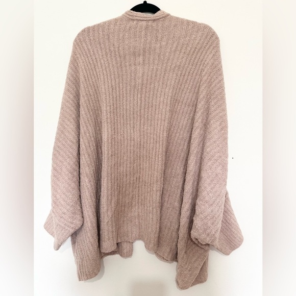 Barefoot Dreams CozyChic Lite Ribbed Shrug Cardi in Dusty Rose 3X Open-Front - Picture 4 of 4